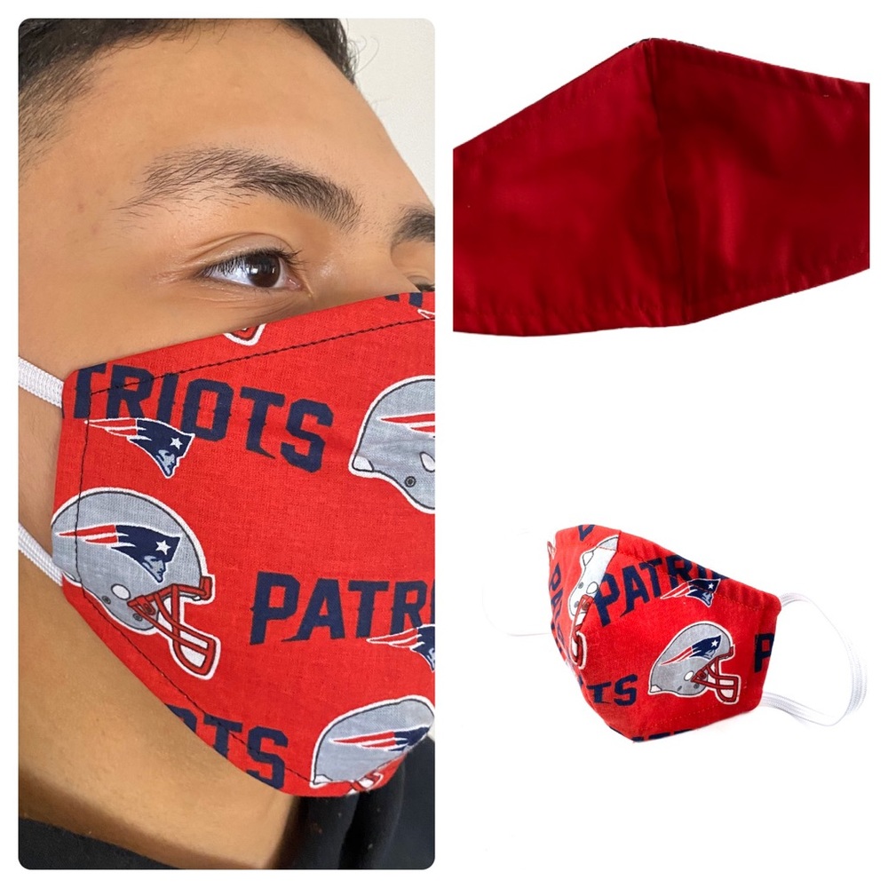 4 pack Patriots Adult reversible face mask